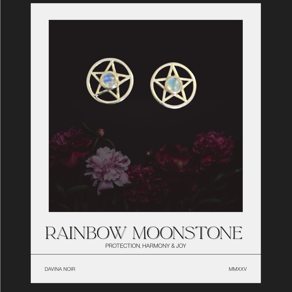 Rainbow Moonstone 925 Sterling Silver Earrings
